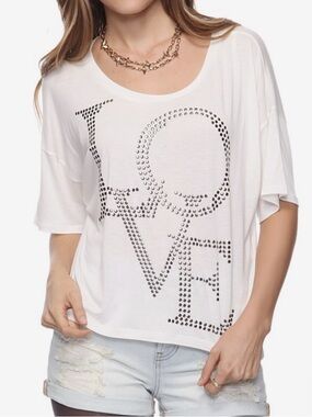 Forever 21 Studded "LOVE" Crop Top